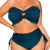 Large Size Swimsuit For Women 2-piece Set, Removable Shoulder Straps, Sexy Split Women's Bikini, Vacation Swimsuit