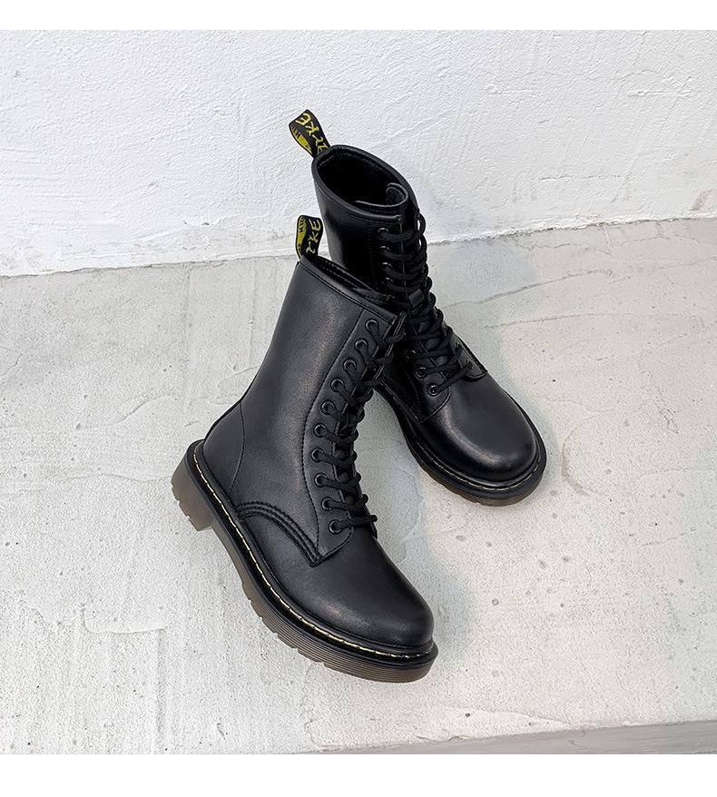 2025 Trendy British Style Genuine Leather Martin Boots for Women & Men: Retro Versatile Mid-Calf & Ankle Motorcycle Boots