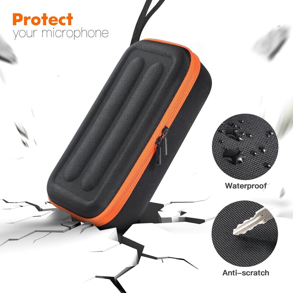 XBERSTAR Microphone Case for JBL Partybox Encore, Portable Organizer, Dual Mic Travel Case, Battery Version