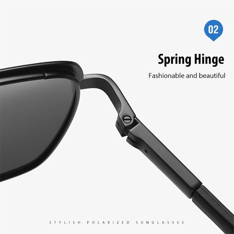 AORON Metal Frame Polarized Sunglasses Classic Black Sport Driving Fishing Glasses UV400 Anti Glare Sunglasses