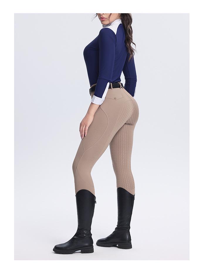 Unisex Non-Slip Silicone Full Seat Equestrian Breeches for Professional Horse Riding
