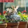 Charming bunnies and vintage trucks, 2D flat acrylic, decorative, suitable for gardens, lawns, potted plants, suitable for Christmas, Halloween