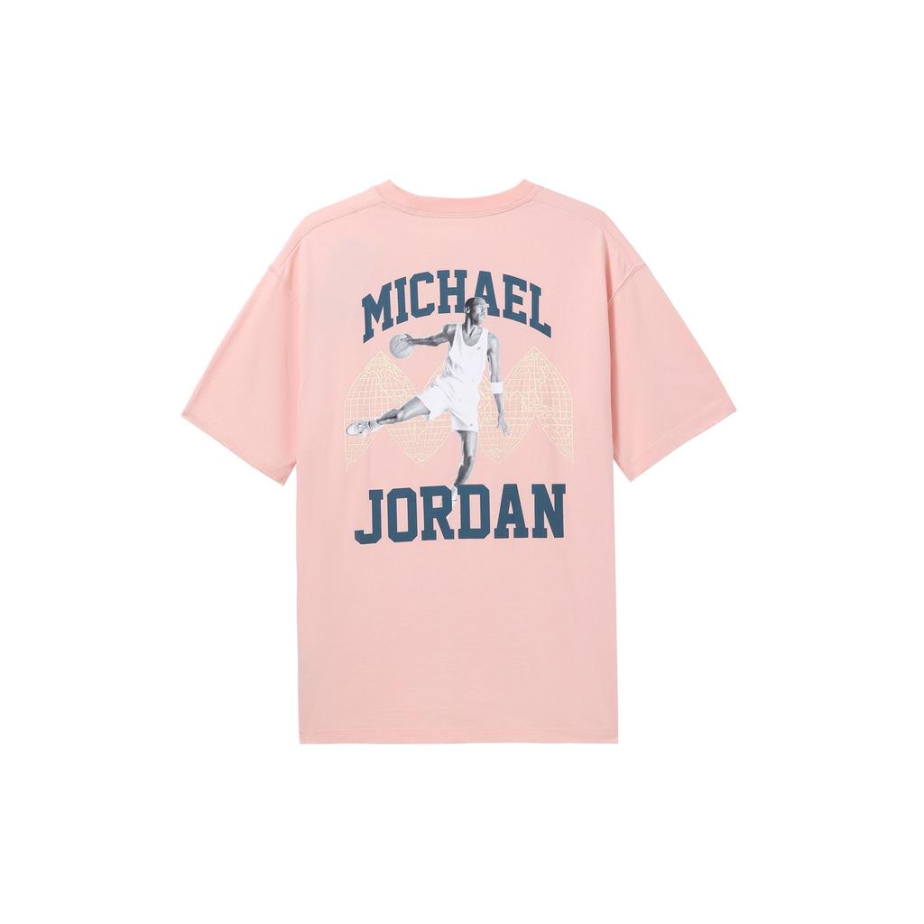 Jordan Letter Logo Graphic Vintage Crew Neck Short Sleeve T-Shirt Women Tops Orange Pink DO5015-800