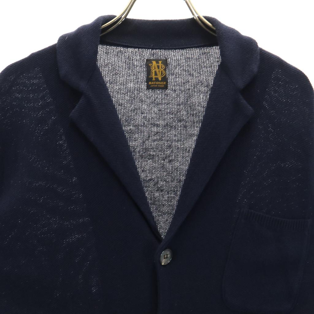 BATONER Made In Japan Linen Blend Long Sleeve Knit Cardigan 1 Navy Men's Used