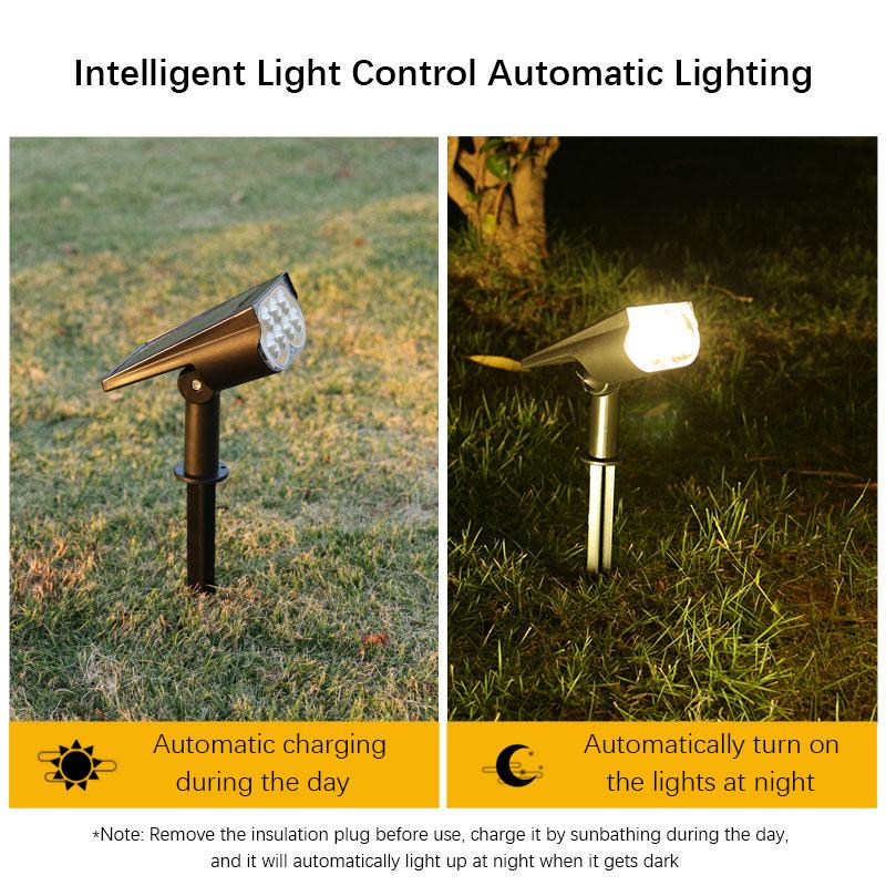 2/7 LED Solar Outdoor Spotlights,150° Adjustable Wall Lamp, Waterproof Lawn Lights for Garden Patio Yard Backyard Camping Decor