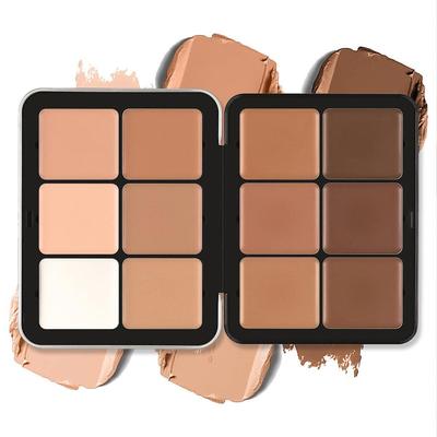 Crema de Maquillaje Corrector Difuminador Cobertura Total Natural Mate Crema Control Corrección de Color Corrector Maquillaje Facial Paleta de 12 Colores, Paleta,