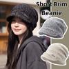 Warm Slouchy Beanie Thick Knit Pullover Hat Visor Bonnet Hat Winter Warm Cap  Ladies