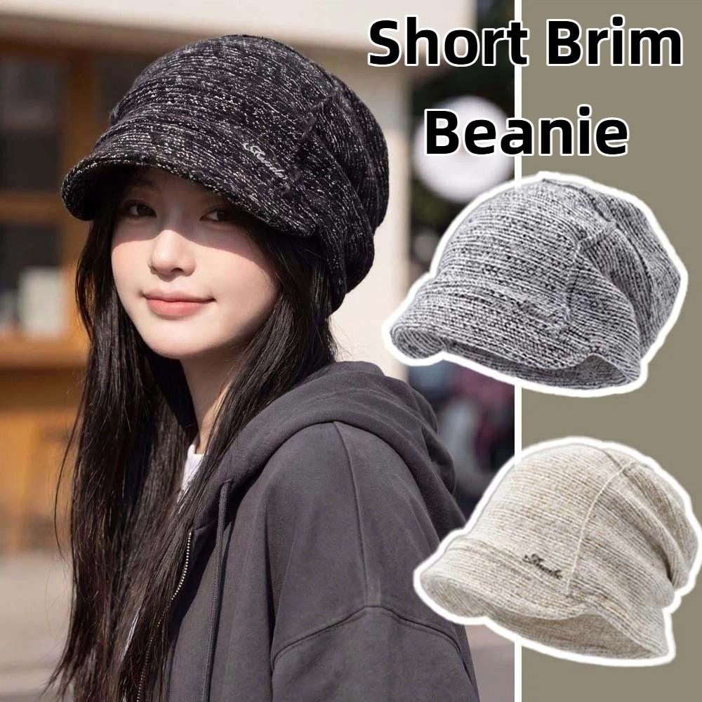 Warm Slouchy Beanie Thick Knit Pullover Hat Visor Bonnet Hat Winter Warm Cap Ladies