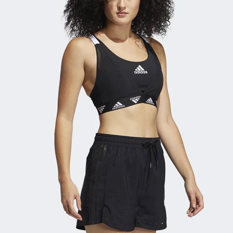 adidas Logo Muster Sport-BH Damen Unterwäsche Schwarz GM8300