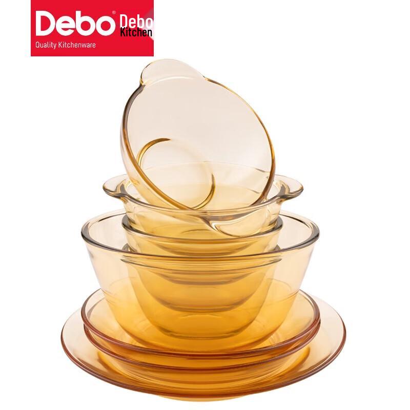 Debo Younice Amber High Borosilicate Glass 8-Piece Dinnerware Set