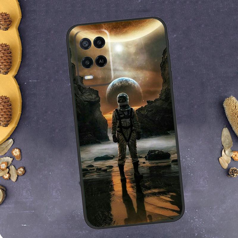 Space Moon Astronaut Phone Case For Oppo A96 A16 A76 A78 A58 A18 A38 A98 A17 A77 A80 A40 A60 A74 A94 A54 A15 A57S