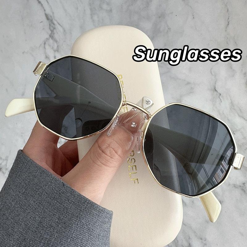 Fashion Polygonal Metal Frame Sunglasses New Retro Sunglasses Women Men Luxury Brand Designer Decorative Sun Glasses Uv400