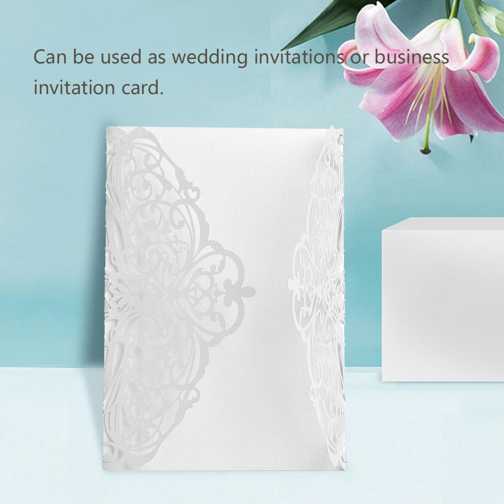 10 st/set Europeisk stil Snidade Personliga Affärs Bröllopsinbjudningskort Fest (#3)