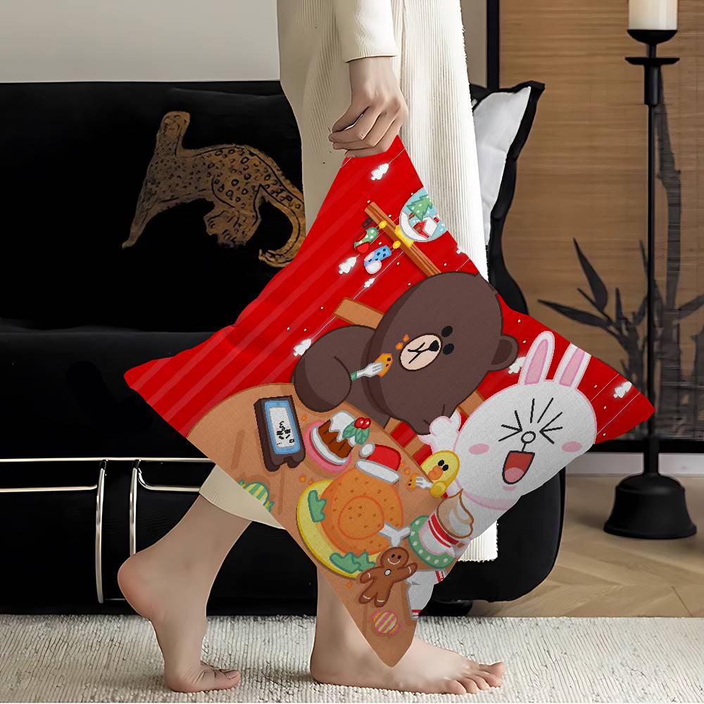 B-Brown And C-CONY Cushion Cover Inches Farmhouse Decor Home Throw Pillow Covers for Couch Decorations