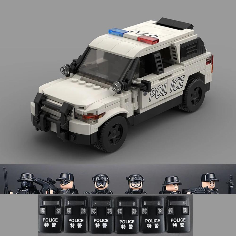 

MOC Городская Полиция Машина Исследователь Конструкторы Щиты спецназа США Транспортные Патрульные Наборы Скоростные Чемпионы Кирпичики Модель Игрушки для Детей
