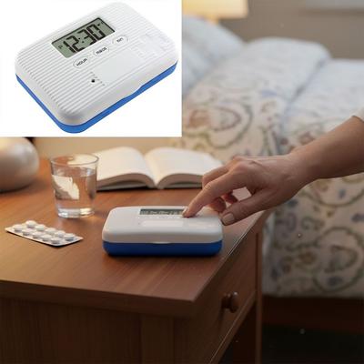 LCD Display Pill Dispenser Portable Alarm Function Electronic Pill Organizer Vibration 6 Compartments Pill Box Daily Medication