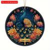 1pc 2d Flat Joyful Festival Circular Wooden Signs - 20cm: Kwanzaa, Diwali, Family Independence Day, Farmhouse, Bar, Cafe, Porch Decoration, Gifts