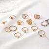 Inlaid Diamond Baroque Vintage Stackable Ring Set: 13-Piece Jelly Color Creative Style Rings for Women