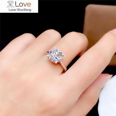 Moissanite Ring 0 .5ct 1ct 2ct 3ct Vvs Lab Diamond Fine Jewelry For Women Wedding Party Anniversary Gift Real Silver