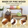 3PCS labubu Wood Display Risers Rectangular Pine Display Stands Stackable Riser Stands Decorative Display Rack Shelf for popmart