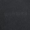 Great HERMES Scarf Logo Embroidery Embroidery Fringe black cashmere Used