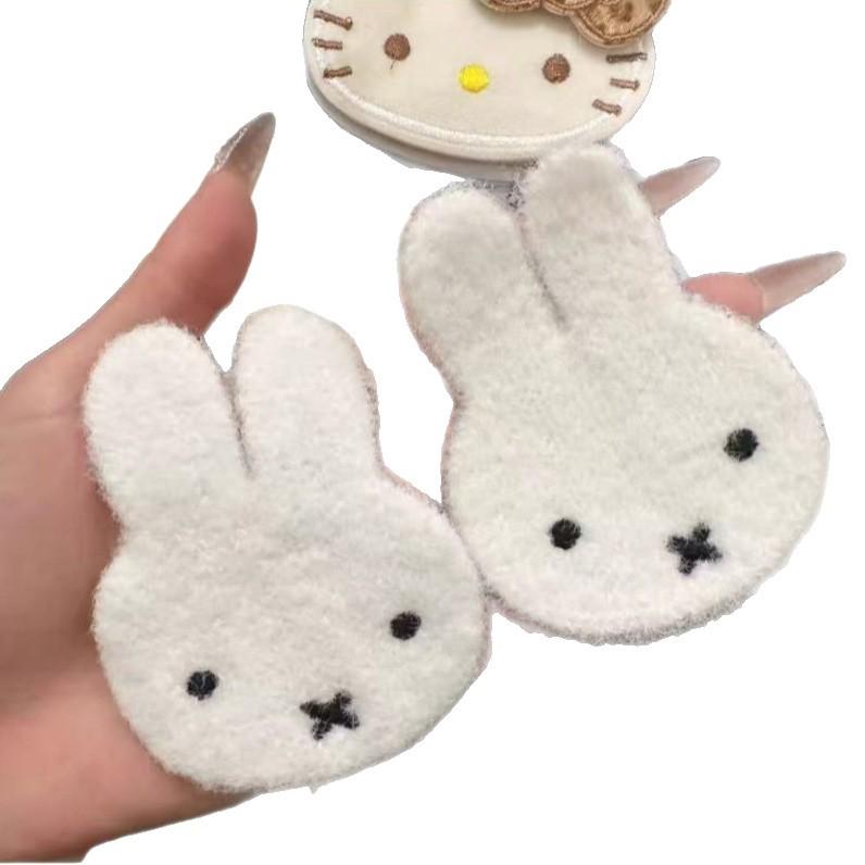DIY Miffy Rabbit Plush Hair Clip Sticker - Sweet Girl Magic Hair Accessory