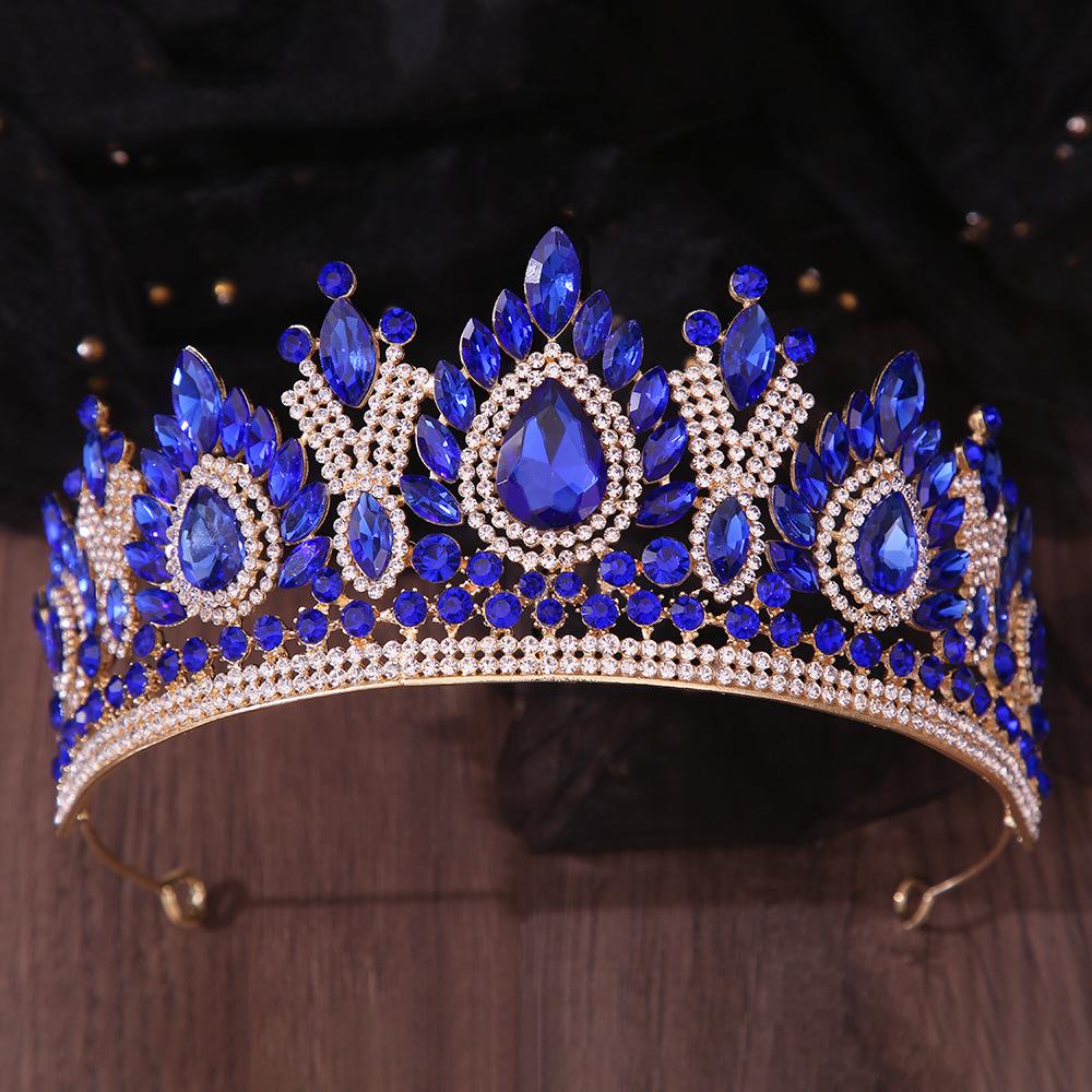 DIEZI Baroque Luxury Queen Princess Crystal Tiara For Women Girls Wedding Party Elegant Trendy Rhinestone Crown Hair Jewelry