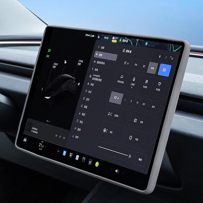 for Tesla Model Y Juniper 2025 Center Control GPS Screen Frame Protector Trim Cover Model 3 Highland 2024 Display Edge Strip