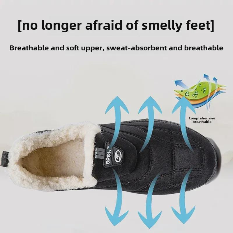 Herren Winter Verdickte Samtgefütterte Stoffschuhe - Warme Baumwollschuhe für Mittelalte und Ältere.