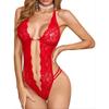 Women's Valentines Gifts One Piece Lingerie Sexy Lace Bodysuit Deep V Teddy Sex Babydoll S-XXL