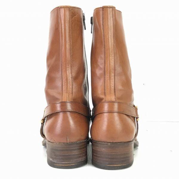 USA BOB JOHNSTON All Leather Side Zip Boots [25.0/Brown Tone](USED)