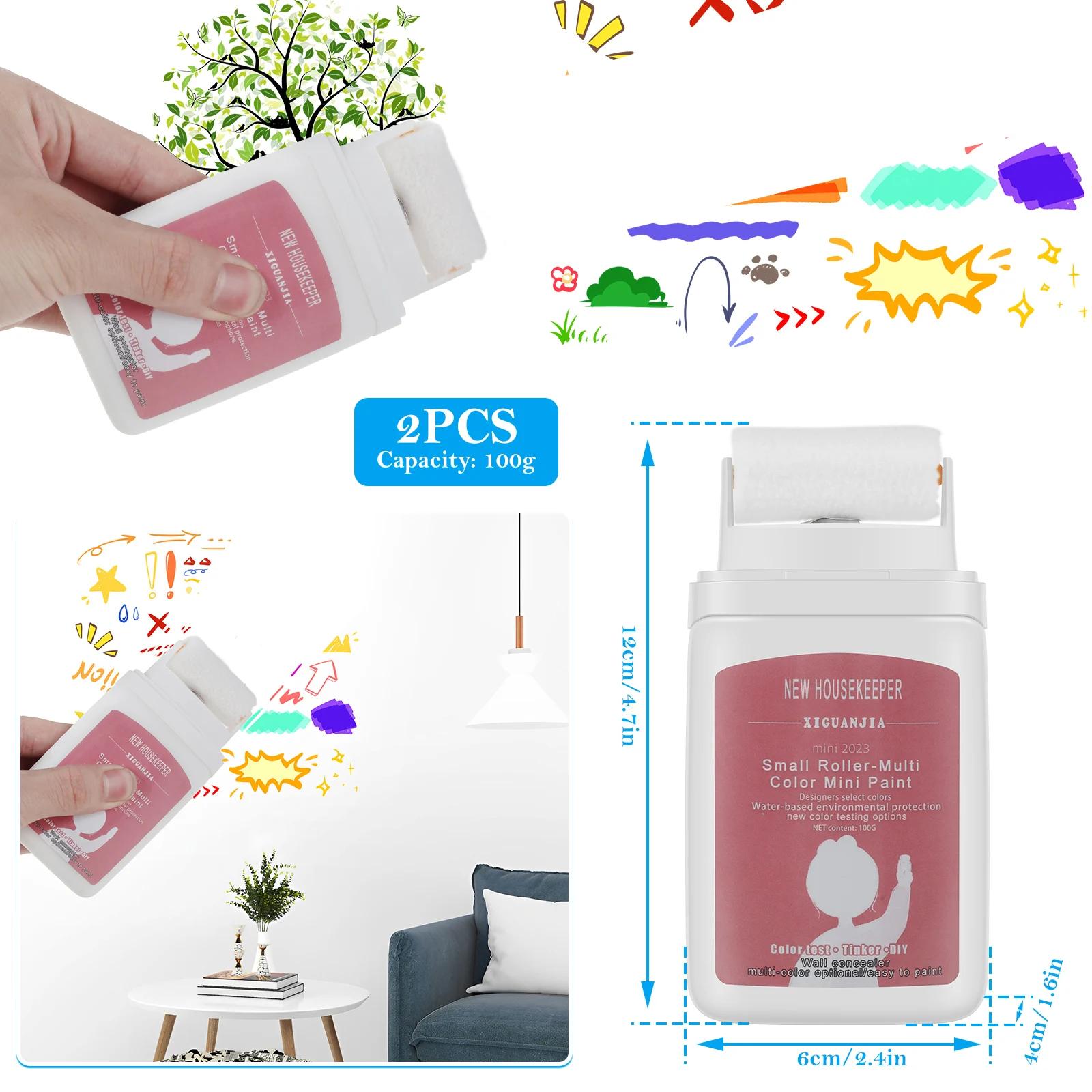 

2Pcs Wall Patching Brush with 100g Latex Paint Quick Dry Small Wall Repair Paste Roller Portable Handheld Wall Paint Brush Tool белый