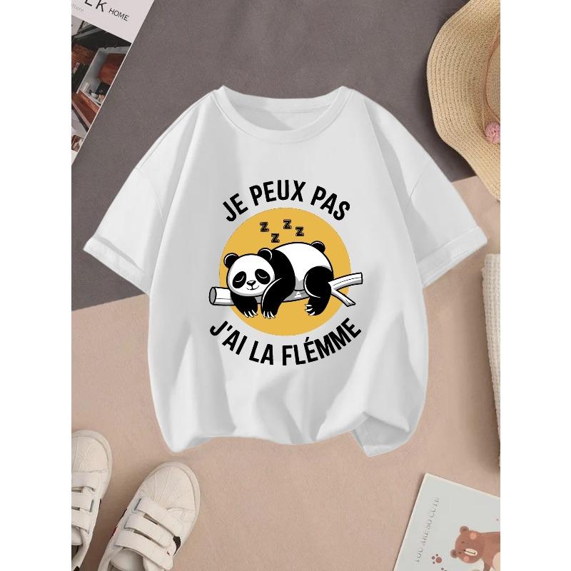 European sizes JE PEUX PAS J AI LA FLEMME Cotton Girls T-shirt 110 белый