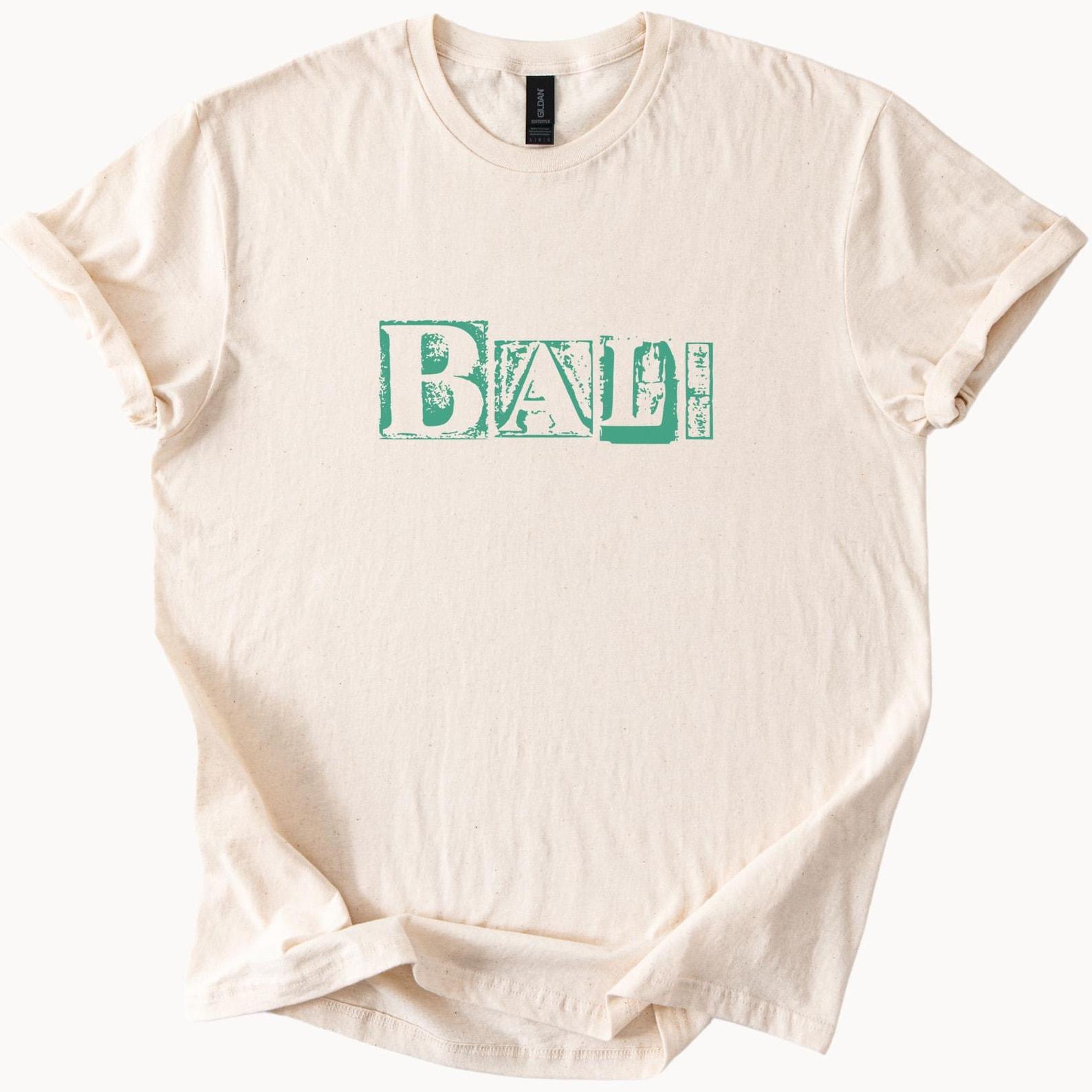 Bali Graphic T Shirt Distressed Green Block Letter Print Bali Shirt Bali Souvenir Shirt Bali Travel Gift Bali Typography Tee 150
