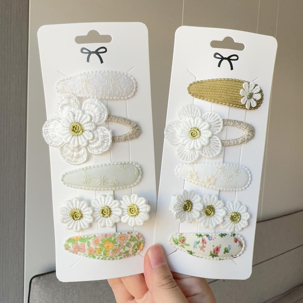 5PCS/Set New Girls Cute Solid Flowers Pattern Hairpins Kids Lovely Hair Clips Barrettes Headband Fashion Hair Accessories