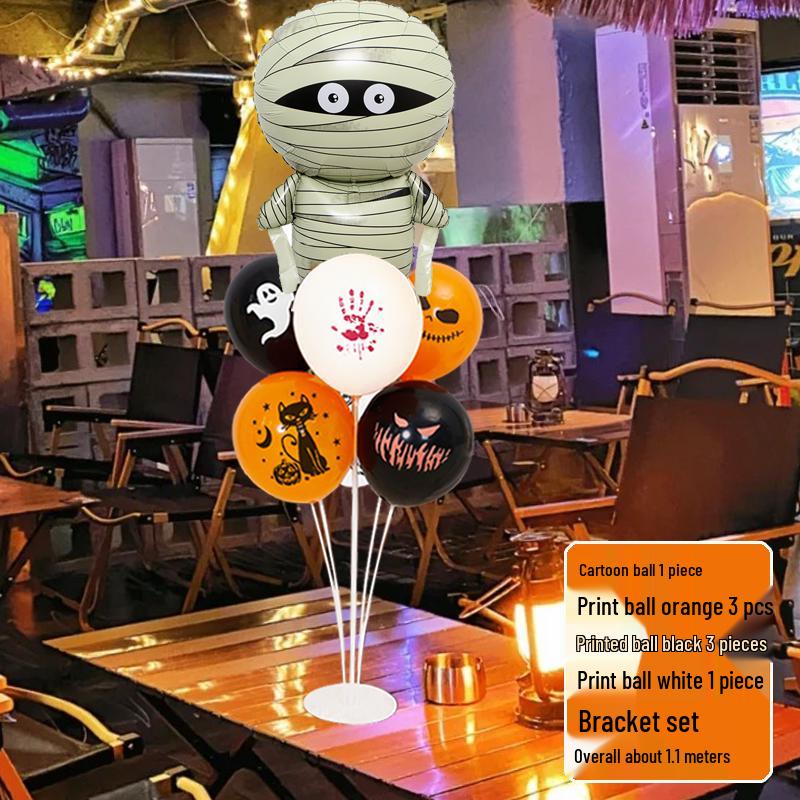 Halloween Pumpkin Atmosphere Balloons for Tables, Bars, Kindergartens, and Shopping Mall Displays