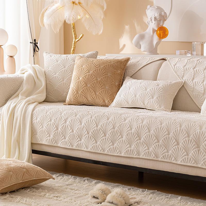 Sofa Cushion, Modern Winter Plush Non-slip Seat Cushion, Universal In All Seasons, Thickened Cover Cover Cloth Towel