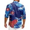Hawaii Print - Men's Casual Long-Sleeved Shirt