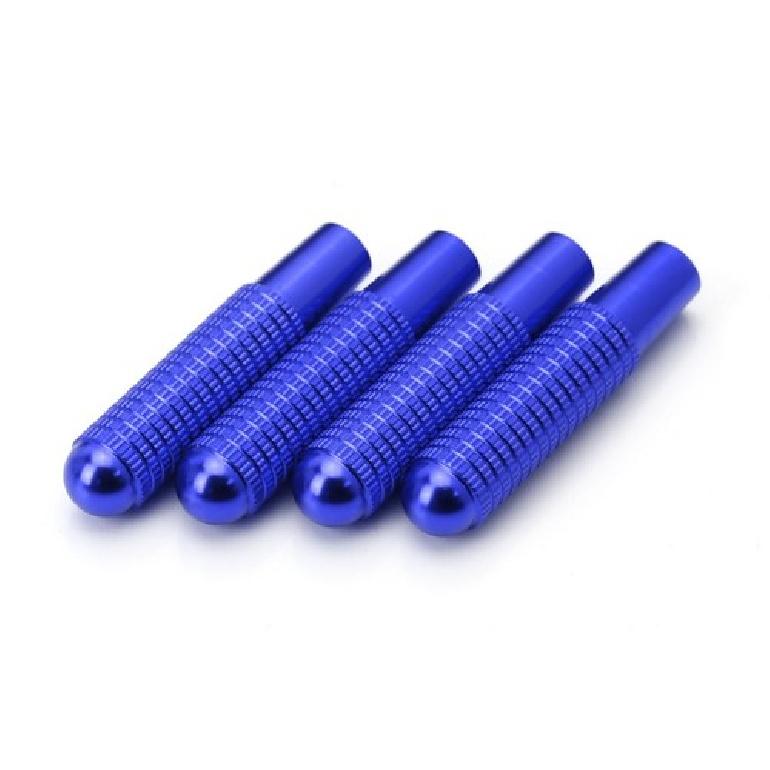 Blue Aluminum Bolt-On Replace Door Lock Knobs For Mercedes C E S GLC GLE Class