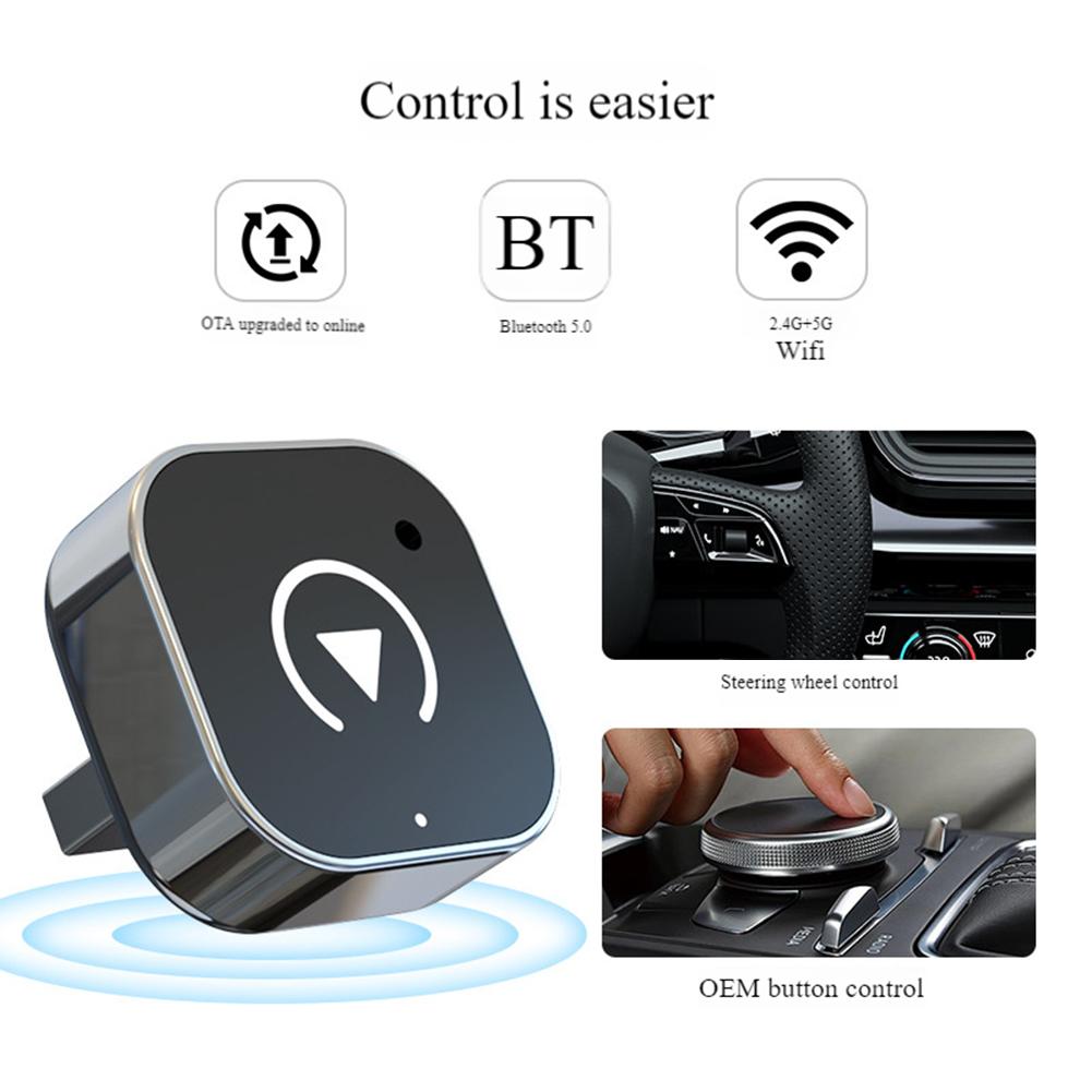 2 in 1 Wireless CarPlay Android Auto Adapter Carplay AI Box Convert Wired To Wireless Auto Connect Plug & Play for Factory Wired