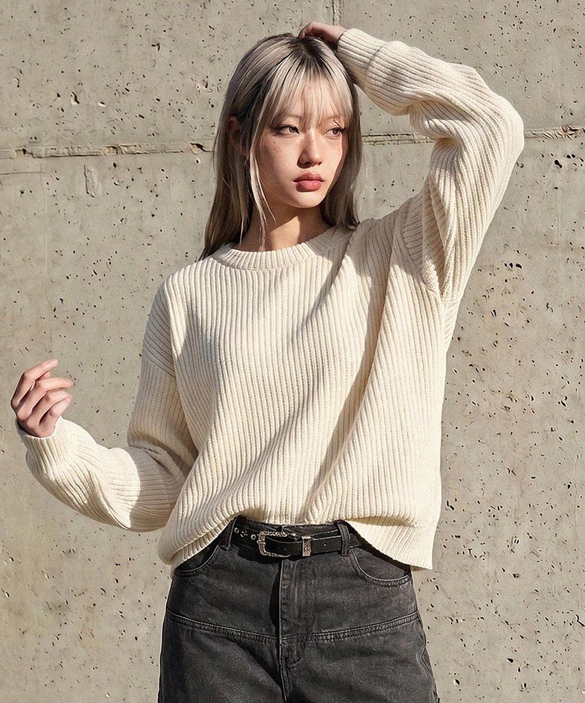 LXT Soft Velour Corduroy Sweatshirt [Ivory]