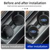 Car Carbon Leathe Coasters Centre Console Water Centre Console Cup Non-Slip Mats For Ford Fiesta Focus mk2 mk3 Ranger  Mustang CVY1