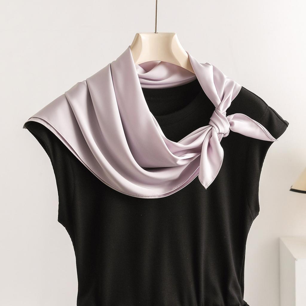 Elegant Elastic Satin Square Scarf Fashion Versatile Women Neck Scarf