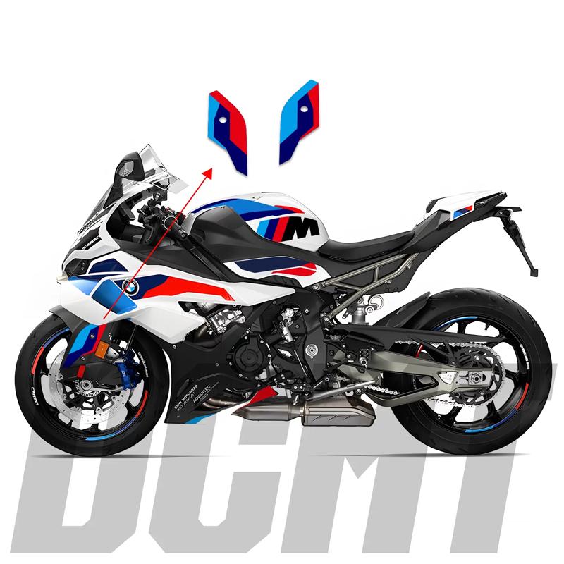 Applicable to BMW S1000RR 2025 whole car sticker, blue and white whole car latte waterproof air guide slot sticker
