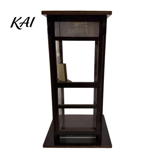 Retro Phone Booth Light Vintage Ambient Lamp, Tall Telephone Night Light, Nostalgic Table Lamp Warm LED for Bedroom Home Office Study Bar Decor