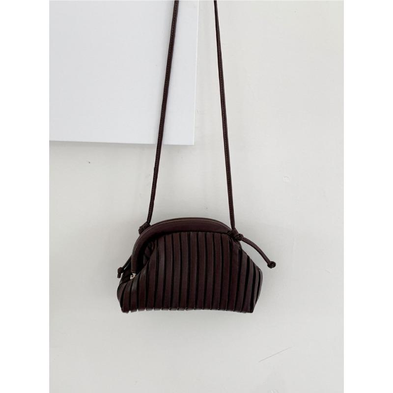 

Плиссированная сумка женская модная ретро нишевый дизайн сумка-клип на плечо женская модная кожаная сумка-мессенджер женская кофейный