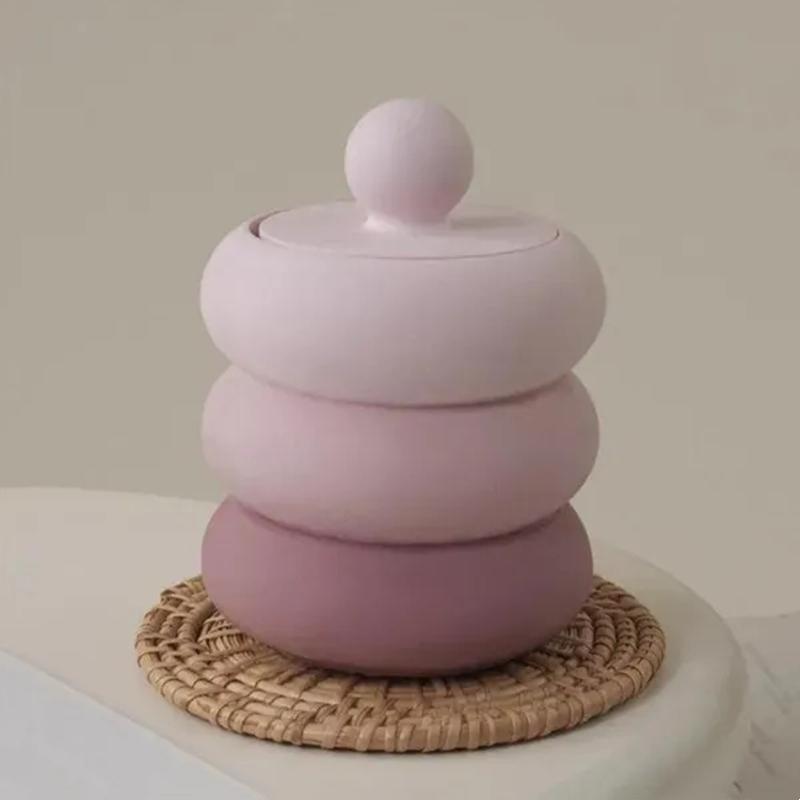 2pcs/set Small Pot Jars Silicone Molds with Lid for Concrete Plaster Resin Epoxy Craft DIY