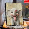 Sparkling Framed Pearl Painting Kit DIY with Cute Baby Elephant 3D Bead Art Canvas Ready To Display Home Wall Decor Gift Set for Crafting