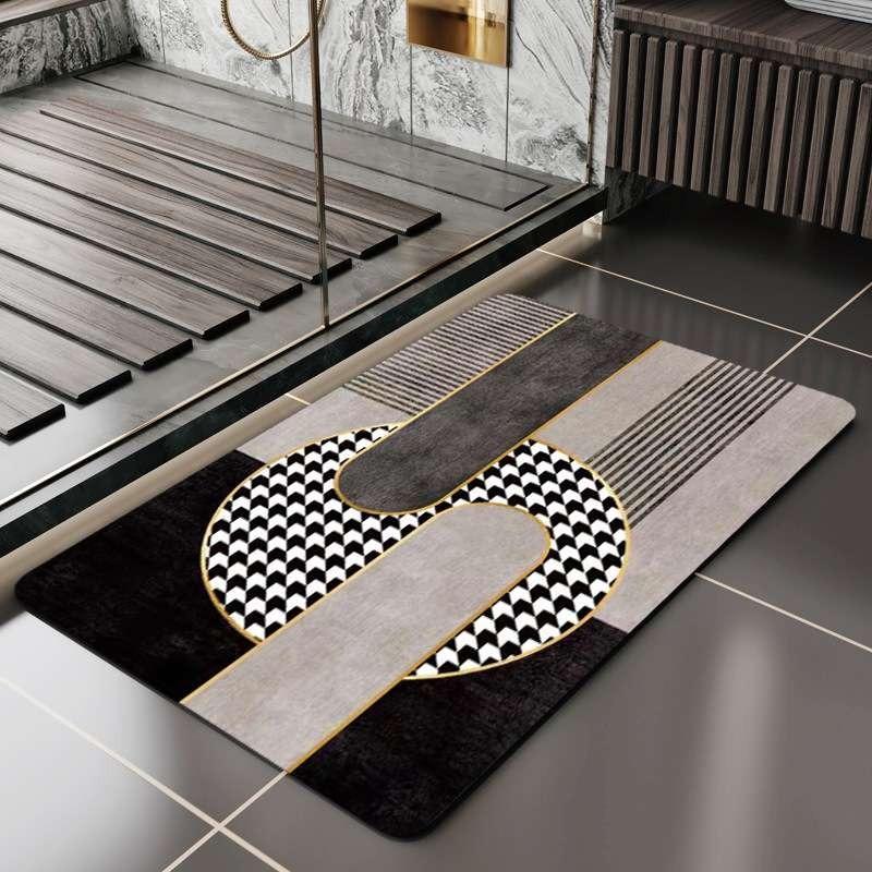 Kieselgur Fußmatte, rutschfeste Badematte, saugfähige weiche Matte für Badezimmer, schnell trocknende Fußmatte, Badezimmerteppich