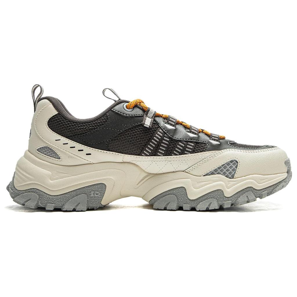 Li Ning Shan Xing Slip Resistant Abrasion Resistant Support Low Top Casual Shoes Men's Beige Gray AGCV247-2